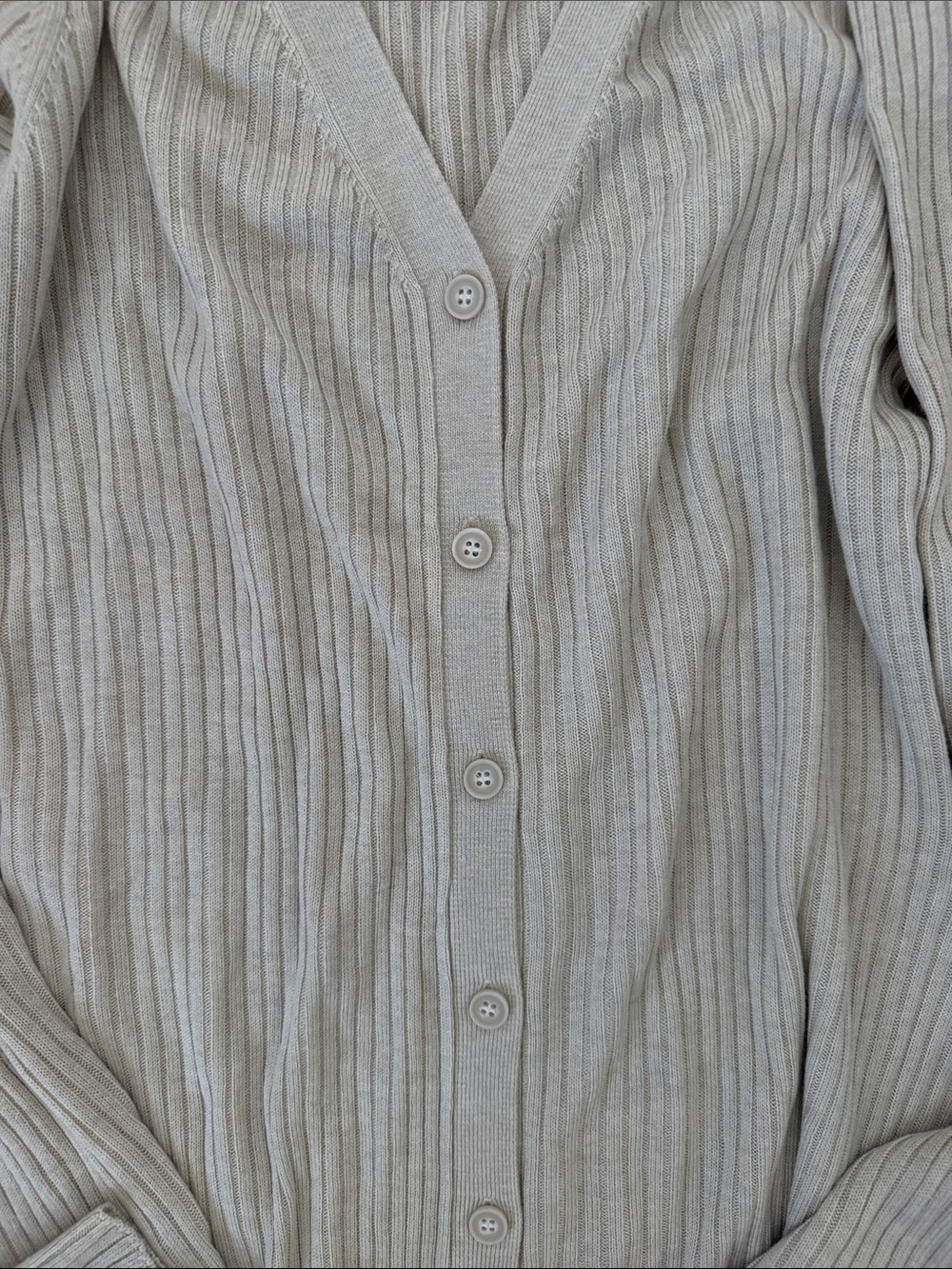 Splendid Beige Ribbed Button-Front Maxi Dress - Picture 3 of 4